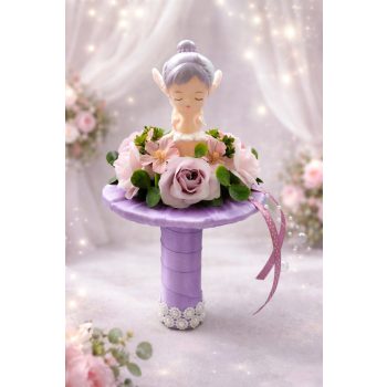 Lila tündéres ovis ballagási csokor