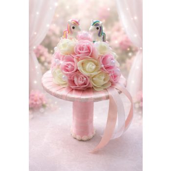 Habrózsás unikornisos ovis ballagási csokor 