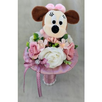 Minnie egeres ovis ballagási csokor (rózsaszín)