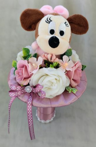 Minnie egeres ovis ballagási csokor (rózsaszín)