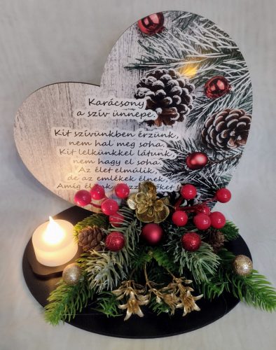 Karácsonyi természetes hatású sírdísz
