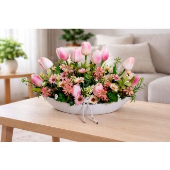 Csónak tulipános tál